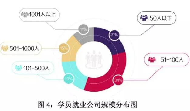 北大青鸟学员就业公司规模分析